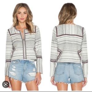 Tularosa Griffin Cropped Tapestry Zip Jacket Boho Festival Size XS